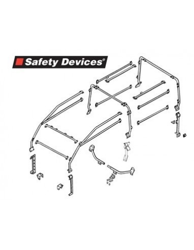 Arceau Safety Devices 6 points exterieur pour Defender 90 station wagon et fourgon à partir de 1989 (200 tdi et +)