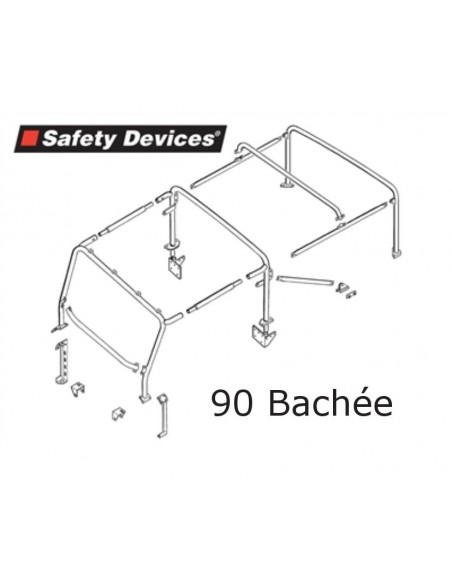 Arceau Safety Device 8 points pour 90 Defender Bachée compatible à partir de 1983