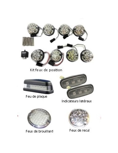 Kit LED complet finition blanche pour Land Rover Defender TD5 et TD4