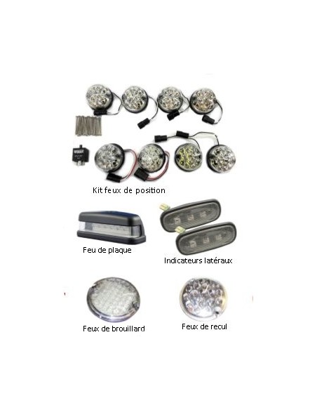 Kit LED complet finition blanche pour Land Rover Defender TD5 et TD4