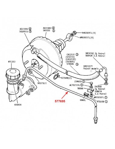 Maitre Cylindre de Frein avec Simple Circuit et Servo-Frein 