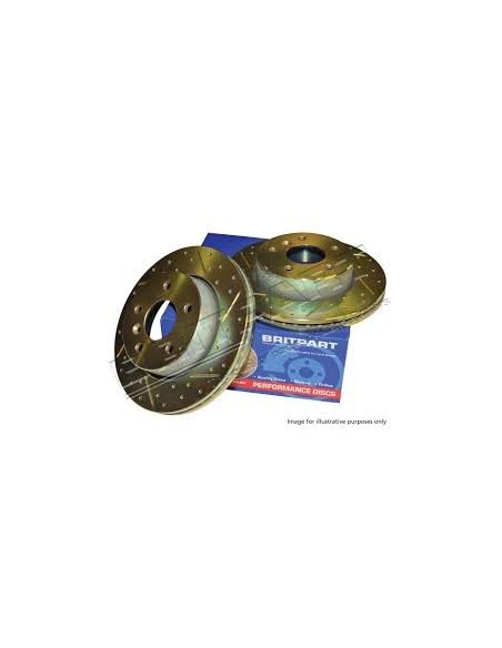 Disque de Frein Avant BRITPART Rainuré - Percé Monté avec Jantes 17/18pouces pour : RANGE ROVER SPORT 1 V8 4.4 Jaguar - TDV6 2.7