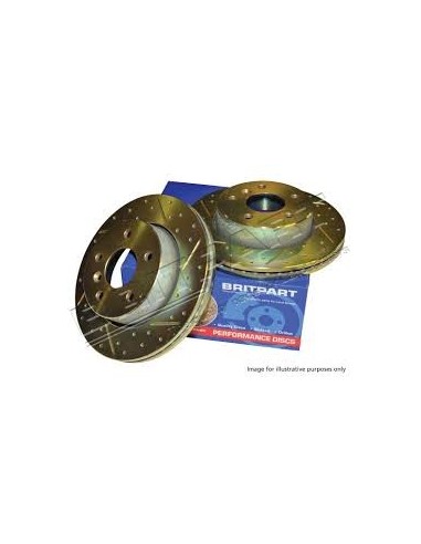 Disque de Frein Avant BRITPART Rainuré - Percé Monté avec Jantes 17/18pouces pour : RANGE ROVER SPORT 1 V8 4.4 Jaguar - TDV6 2.7