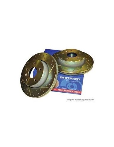 Disque de Frein Avant Ventilé BRITPART Rainuré - Percé pour : RANGE L322 TDV8 4.4 - V8 5.0 SUPERCHARGED
