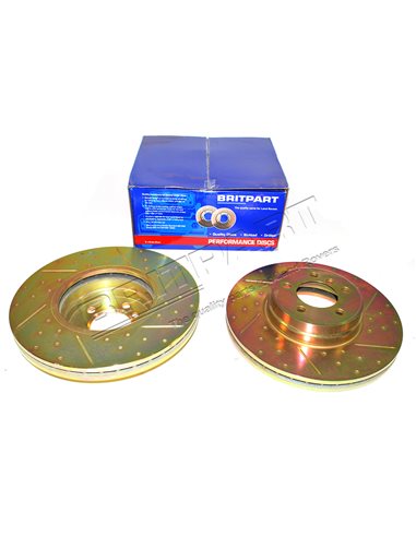 Disque de Frein Avant BRITPART Rainuré - Percé Monté jusqu'en 2005 pour : RANGE L322 