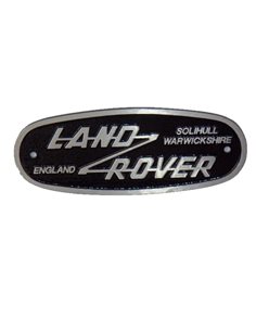 Logo Arrière " LAND-ROVER " en Alu GRIS sur fond NOIR