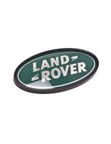 Logo Arrière Ovale " LAND-ROVER " de couleur ARGENT sur fond VERT Monté à partir de 2011
