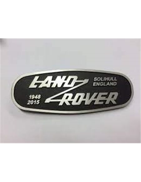 Logo Avant ou Arrière " LAND-ROVER " en Alu GRIS sur fond NOIR