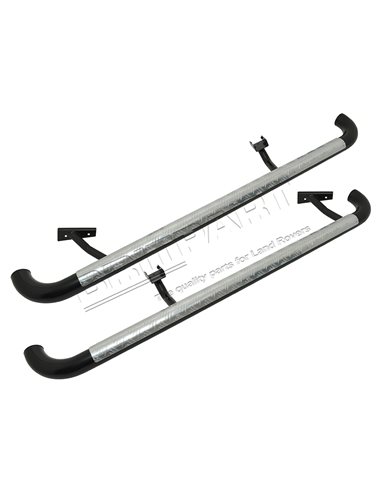 Marche Pied Tubulaire Noir dessus ALU diamètre 76 pour : Defender 110