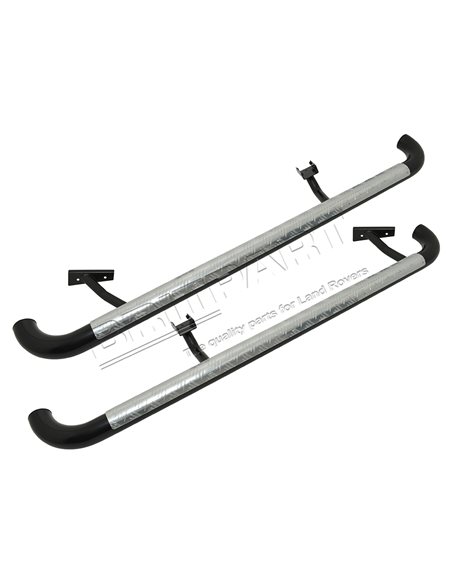 Marche Pied Tubulaire Noir dessus ALU diamètre 76 pour : Defender 110