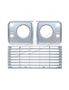 Kit Calandre et Enjoliveur de Phare en Plastique GRIS