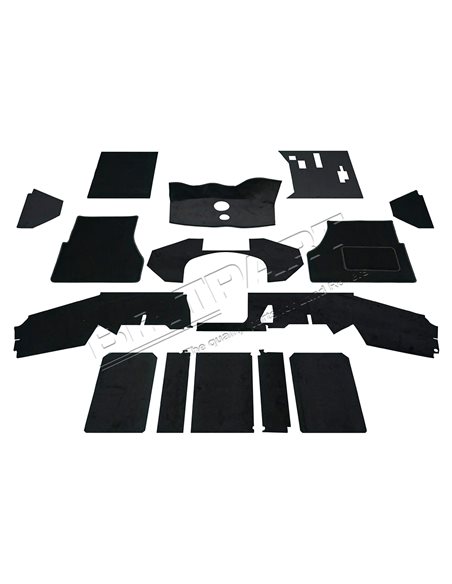 Kit de Moquette Avant NOIRE pour : DEFENDER 90/110/130 D-TD-TDi 200