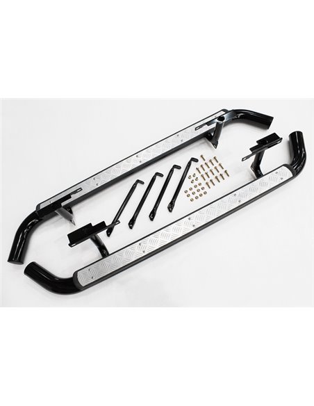 Marche-Pied Tubulaire Finition ALU Plat pour : DEFENDER 110 TD4