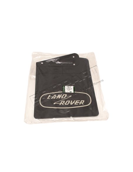 Bavette Arrière Droite GENUINE Logo LAND ROVER BLANC avec Support pour toutes : DEFENDER 90