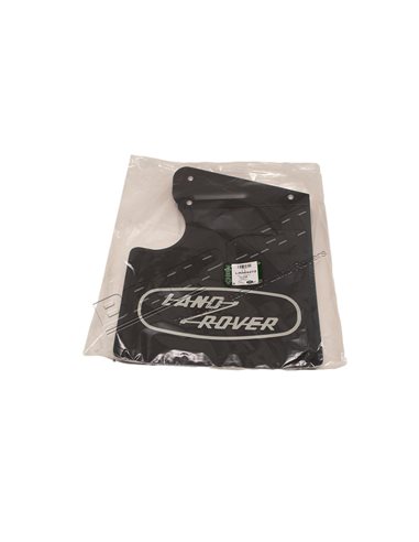 Bavette Arrière Gauche GENUINE Logo LAND ROVER BLANC avec Support pour toutes : DEFENDER 90