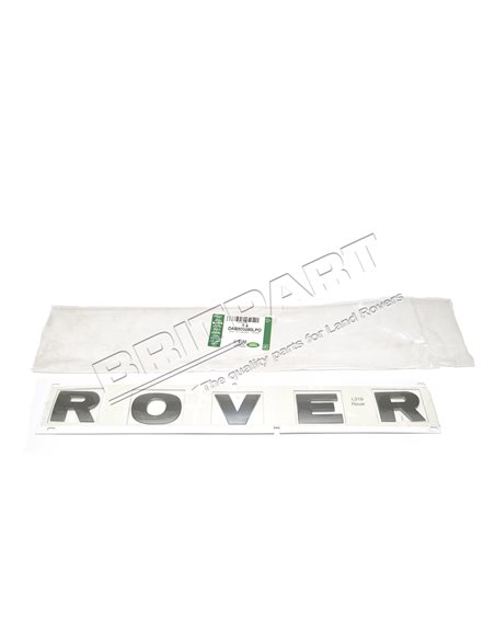 Autocollant " ROVER " couleur BRUNEL CHROME du Capot Monté jusqu'en 2006