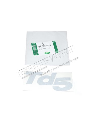 Autocollant " TD5 " sur l'Aile Avant couleur ARGENT Monté jusqu'en 2003