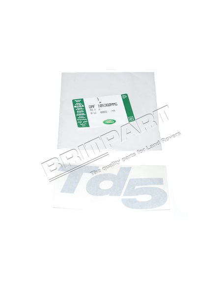 Autocollant " TD5 " sur l'Aile Avant couleur ARGENT Monté jusqu'en 2003