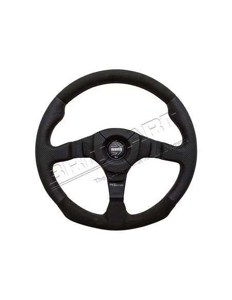 Volant MOMO DARK FIGHTER STYLE en CUIR/ALCANTARA NOIR