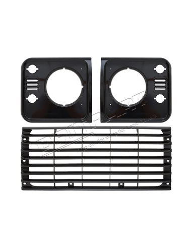 Kit Calandre et Enjoliveur de Phare en Plastique SANTORINI BLACK