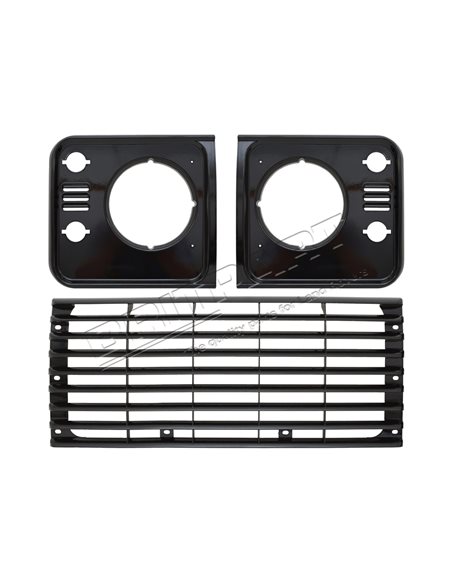 Kit Calandre et Enjoliveur de Phare en Plastique SANTORINI BLACK