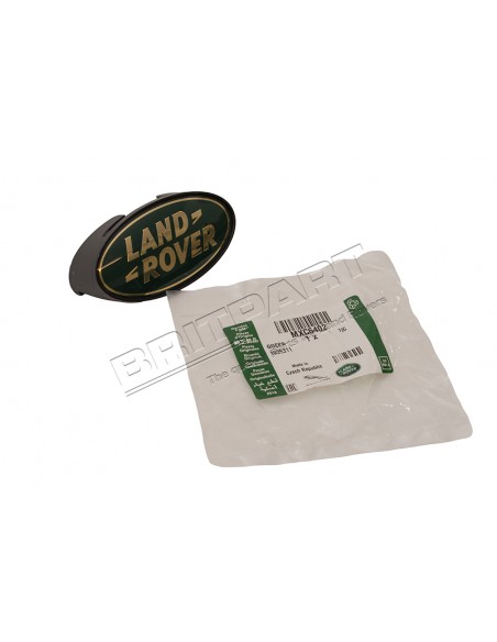 Logo " LAND-ROVER " couleur OR sur fond VERT de la Calandre Monté jusqu'en 1998