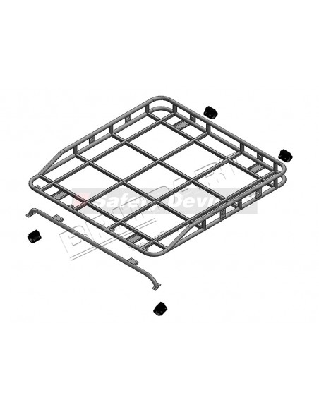 Galerie SAFETY DEVICES avec Rail des Bagages Long Monté sur l'Arceau pour 110/130 PICK-UP * SUR COMMANDE ± 10 JOURS *