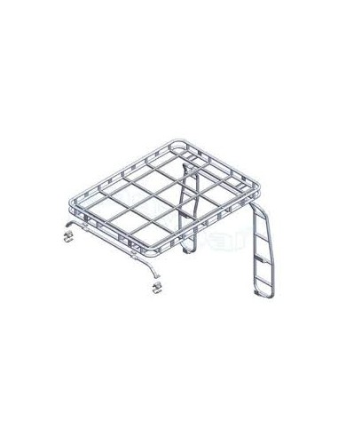 Galerie avec Rail des Bagages Court Monté sur Arceau 8 pts pour : DEFENDER 90 Baché Sauf TD4 * SUR COMMANDE ± 10 JOURS *