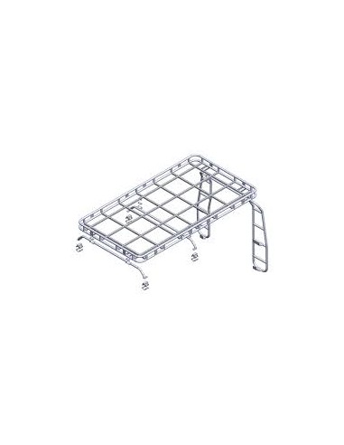 Galerie avec Rail des Bagages Complet Monté sur Arceau 10 pts pour : DEFENDER 110 Baché * SUR COMMANDE ± 10 JOURS *