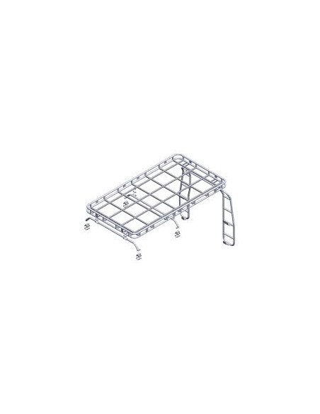 Galerie avec Rail des Bagages Complet Monté sur Arceau 10 pts pour : DEFENDER 110 Baché * SUR COMMANDE ± 10 JOURS *