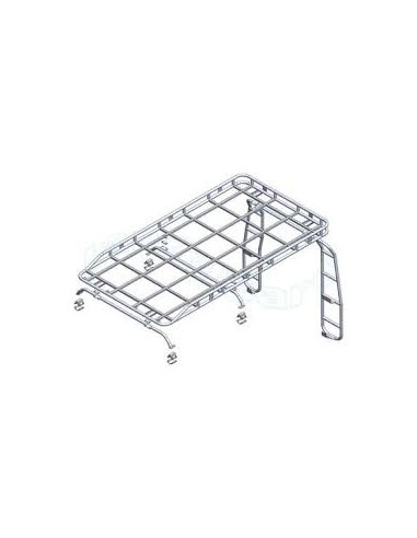 Galerie avec Rail des Bagages Long Monté sur Arceau 10 pts pour : DEFENDER 110 Baché * SUR COMMANDE ± 10 JOURS *