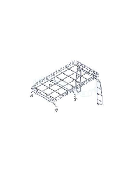 Galerie avec Rail des Bagages Long Monté sur Arceau 10 pts pour : DEFENDER 110 Baché * SUR COMMANDE ± 10 JOURS *