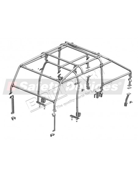 Arceau 10 points Extérieur SAFETY DEVICES Spécification NAS pour : 110 PICK UP/DOUBLE CABINE * SUR COMMANDE ± 10 JOURS *