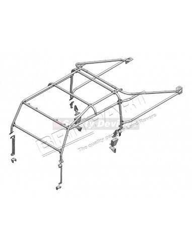 Arceau 6 points Extérieur SAFETY DEVICES pour : DEFENDER 130 * SUR COMMANDE ± 10 JOURS *