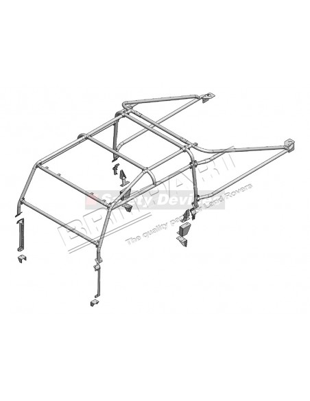 Arceau 6 points Extérieur SAFETY DEVICES pour : DEFENDER 130 * SUR COMMANDE ± 10 JOURS *