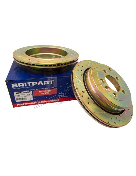Disque de Frein Arrière BRITPART Rainuré Percé (Diam : 325mm) pour : DISCOVERY 3-4 / RANGE SPORT 1